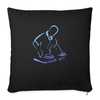cool blue DJ - Sofa pillowcase 17,3'' x 17,3'' (45 x 45 cm) - black - Front