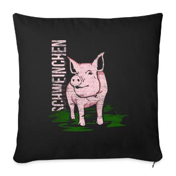 porcin - Housse de coussin décorative 45 x 45 cm - noir - Devant