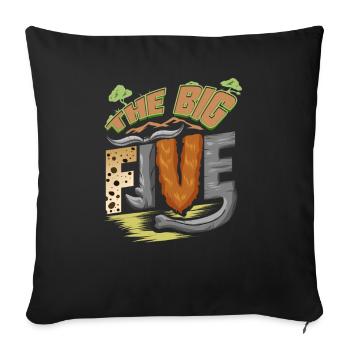 The BIG FIVE - Sofa pillowcase 17,3'' x 17,3'' (45 x 45 cm) - black - Front