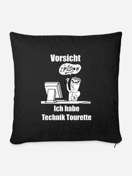Technik Tourette Design - Sofakissenbezug 45 x 45 cm - Schwarz