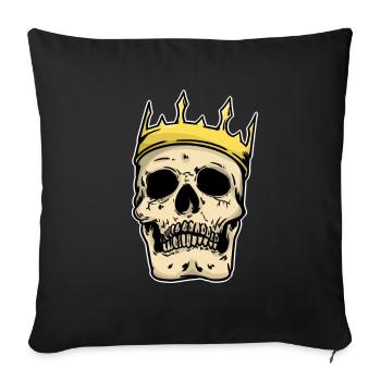 King Skull Fantasy Horror Gothic Dark King Dark - Sofa pillowcase 17,3'' x 17,3'' (45 x 45 cm) - black - Front