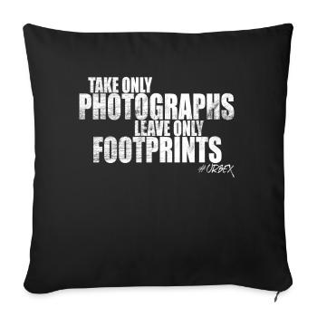 Urban Explorers Urbex Lost Places Photo Footprints - Sofa pillowcase 17,3'' x 17,3'' (45 x 45 cm) - black - Front