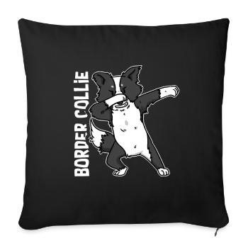 Border Collie - Sofa pillowcase 17,3'' x 17,3'' (45 x 45 cm) - black - Front