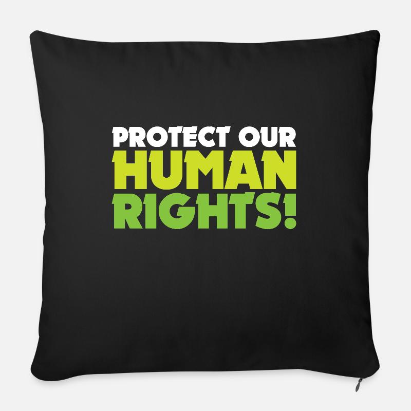 Human Rights Gift Demo Protest - Sofa pillowcase 17,3'' x 17,3'' (45 x 45 cm) - black
