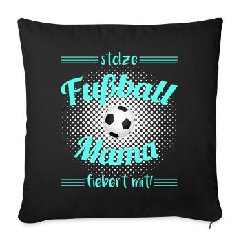 Football maman football maman football mami - Housse de coussin décorative 45 x 45 cm - noir - Devant