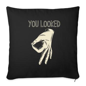 Hole Game Viewed Circle Game Finger Gift - Sofa pillowcase 17,3'' x 17,3'' (45 x 45 cm) - black - Front