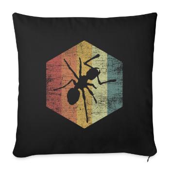 Fourmi vintage - Housse de coussin décorative 45 x 45 cm - noir - Devant