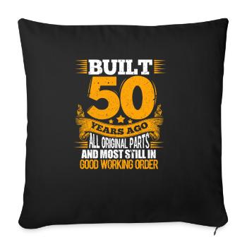 50th birthday - Sofa pillowcase 17,3'' x 17,3'' (45 x 45 cm) - black - Front