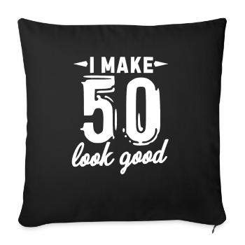 50th birthday - Sofa pillowcase 17,3'' x 17,3'' (45 x 45 cm) - black - Front
