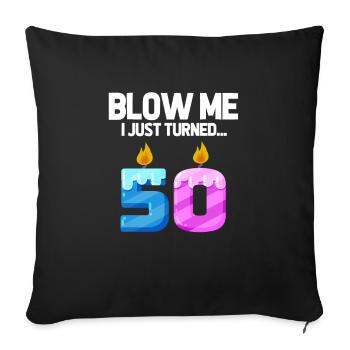 50th birthday - Sofa pillowcase 17,3'' x 17,3'' (45 x 45 cm) - black - Front