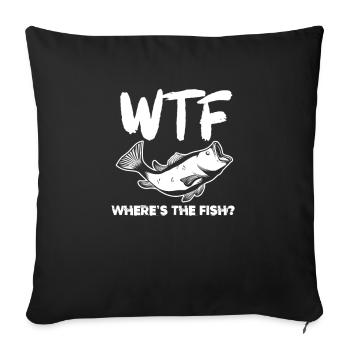 pêche - Housse de coussin décorative 45 x 45 cm - noir - Devant