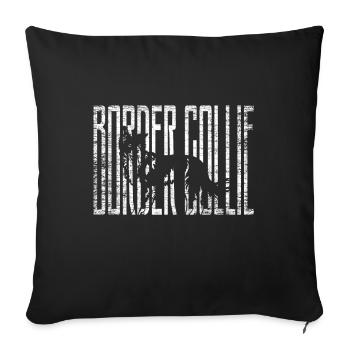 Border collie - Sofa pillowcase 17,3'' x 17,3'' (45 x 45 cm) - black - Front