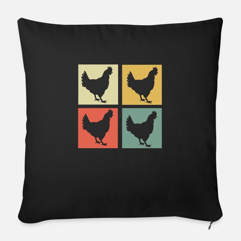 Huhn - Sofakissenbezug 45 x 45 cm - Schwarz