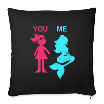 Mermaid - Sofa pillowcase 17,3'' x 17,3'' (45 x 45 cm) - black - Front
