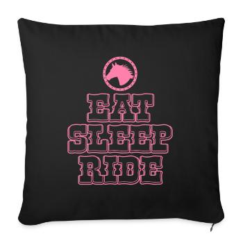 Pony Pony Riding Rider Horse Horse Riding - Sofa pillowcase 17,3'' x 17,3'' (45 x 45 cm) - black - Front