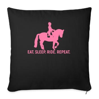 Chevaux chevaux - Housse de coussin décorative 45 x 45 cm - noir - Devant