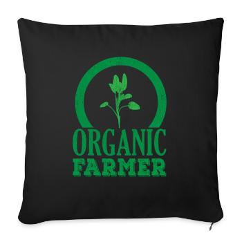 Farmer Farmer Farmer Vegan Organic Fruit Légumes Régionaux - Housse de coussin décorative 45 x 45 cm - noir - Devant
