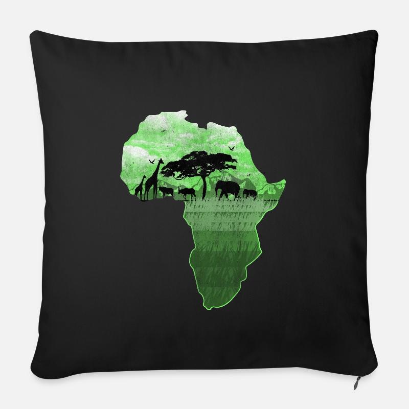 Afrika - Sofakissenbezug 45 x 45 cm - Schwarz