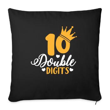 10th birthday - Sofa pillowcase 17,3'' x 17,3'' (45 x 45 cm) - black - Front