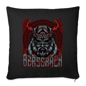 Viking Berserker Sea Warrior Nordic Gift Idea - Sofa pillowcase 17,3'' x 17,3'' (45 x 45 cm) - black - Front