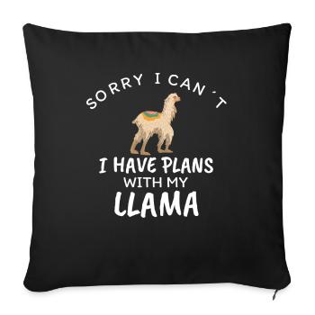 lama - Sofa pillowcase 17,3'' x 17,3'' (45 x 45 cm) - black - Front