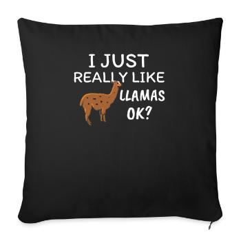 lama - Sofa pillowcase 17,3'' x 17,3'' (45 x 45 cm) - black - Front