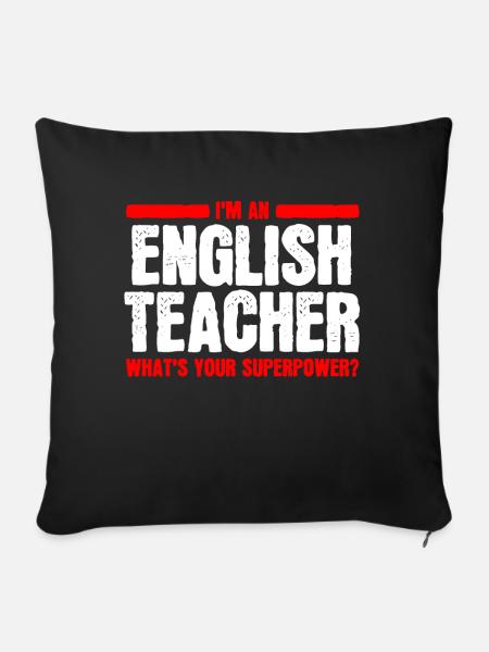 Englischlehrer Englischer Supermachtlehrer - Sofakissenbezug 45 x 45 cm - Schwarz