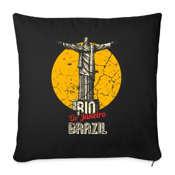 Rio de Janeiro Brasilien Jesus Christus Statue - Sofakissenbezug 45 x 45 cm - Schwarz - Vorne