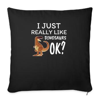 dinosaure - Housse de coussin décorative 45 x 45 cm - noir - Devant