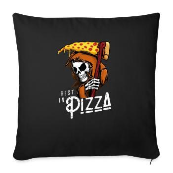 Rest In Pizza - Funny Fast Food Grim Reaper Gift - Sofa pillowcase 17,3'' x 17,3'' (45 x 45 cm) - black - Front