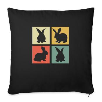 Hare - Sofa pillowcase 17,3'' x 17,3'' (45 x 45 cm) - black - Front