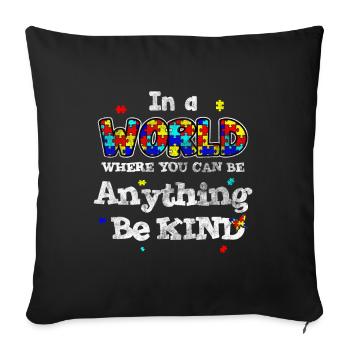 autism - Sofa pillowcase 17,3'' x 17,3'' (45 x 45 cm) - black - Front