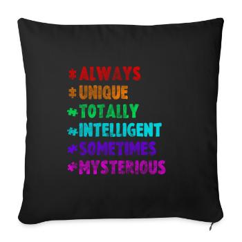 autism - Sofa pillowcase 17,3'' x 17,3'' (45 x 45 cm) - black - Front