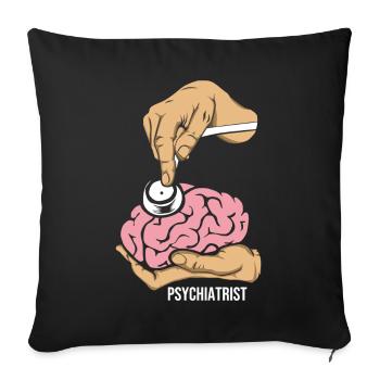 psychiatrist - Sofa pillowcase 17,3'' x 17,3'' (45 x 45 cm) - black - Front
