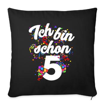 5th birthday - Sofa pillowcase 17,3'' x 17,3'' (45 x 45 cm) - black - Front