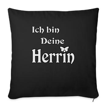 Herrin Domina - Sofakissenbezug 45 x 45 cm - Schwarz - Vorne