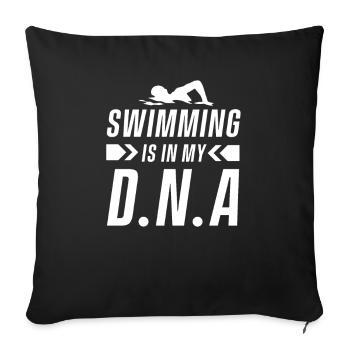 Natation Swimmer Natation Natation Natation Swimming - Housse de coussin décorative 45 x 45 cm - noir - Devant
