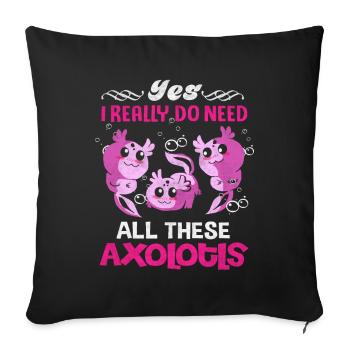Axolotl - Housse de coussin décorative 45 x 45 cm - noir - Devant