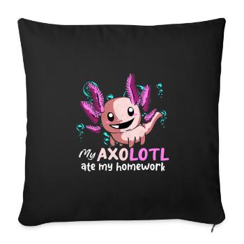 Axolotl - Housse de coussin décorative 45 x 45 cm - noir - Devant