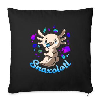 Axolotl Reptile Salamandre Aquarium Kawaii Lurch - Housse de coussin décorative 45 x 45 cm - noir - Devant