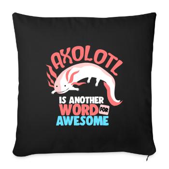 Axolotl Reptile Salamandre Aquarium Kawaii Lurch - Housse de coussin décorative 45 x 45 cm - noir - Devant