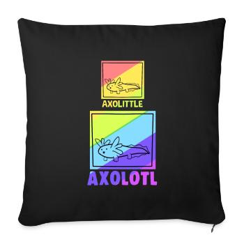 Axolotl Reptile Salamandre Aquarium Kawaii Lurch - Housse de coussin décorative 45 x 45 cm - noir - Devant