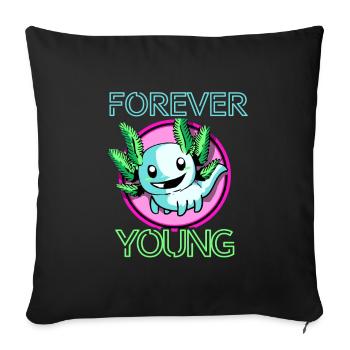 Axolotl Reptile Salamandre Aquarium Kawaii Lurch - Housse de coussin décorative 45 x 45 cm - noir - Devant