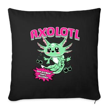Axolotl Reptile Salamandre Aquarium Kawaii Lurch - Housse de coussin décorative 45 x 45 cm - noir - Devant