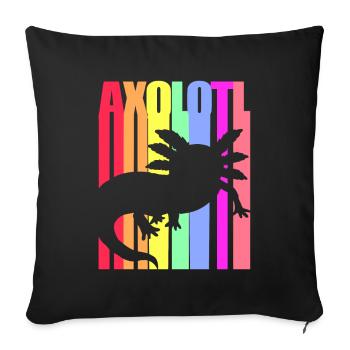 Axolotl Reptile Salamandre Aquarium Kawaii Lurch - Housse de coussin décorative 45 x 45 cm - noir - Devant