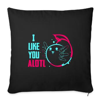 Axolotl Reptile Salamandre Aquarium Kawaii Lurch - Housse de coussin décorative 45 x 45 cm - noir - Devant
