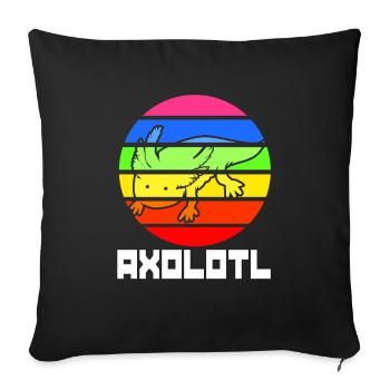 Axolotl Reptile Salamandre Aquarium Kawaii Lurch - Housse de coussin décorative 45 x 45 cm - noir - Devant