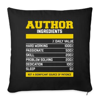 Fantastic Author Ingredients Tee Shirt - Sofa pillowcase 17,3'' x 17,3'' (45 x 45 cm) - black - Front