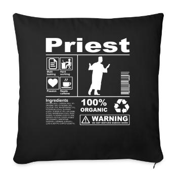 Priest Product Description - Sofa pillowcase 17,3'' x 17,3'' (45 x 45 cm) - black - Front