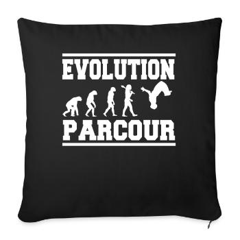 Evolution Parcour - Sofakissenbezug 45 x 45 cm - Schwarz - Vorne